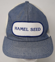 K Product USA Made Hamel Seed Farm Patch Trucker Hat mesh Snapback Denim... - $24.25