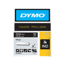 Dymo Rhino White on Black Vinyl Tape - 12mm - $50.08