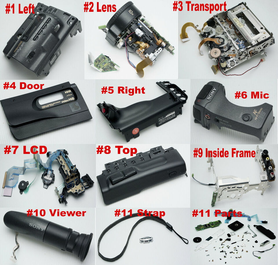 SONY CCD-TR101 VIDEO CAMCORDER PARTS LENS FRAME LCD MIC STRAP VIEWER HOU... - $3.95+