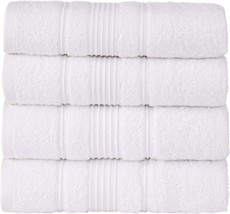 White Hand Towels 4-Pack 16 x 30 Turkish Cotton Premium Quality Soft &amp; A... - £17.84 GBP