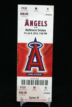 Los Angeles Angels vs Baltimore Orioles Game 41 MLB Ticket w Stub 07/06/2012 - $11.47