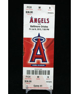 Los Angeles Angels vs Baltimore Orioles Game 41 MLB Ticket w Stub 07/06/... - £9.08 GBP
