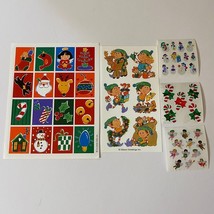 Vintage Hallmark Gibson Sandylion Christmas Stickers Set Elves Candy Canes Santa - £12.78 GBP