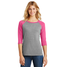 New DistRict Made  4X 3/4 Sleeve Tri Blend Baseball Tee Top   MSRP $24.00 - $5.94