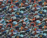 Cotton Camping Outdoors Camping Badges Multicolor Fabric Print by Yard D... - $12.95