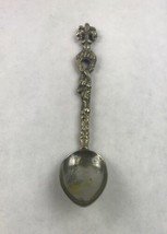 Fleur de Lis Coat of Arms Textured Silver Tone Decorative Souvenir Spoon 5&quot; - $14.03