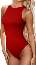 Women&#39;s Sexy Sleeveless High Neck Going Out Bodysuit Tank Tops (Red,Size:M) - £13.11 GBP