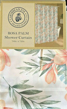Caribbean Joe Fabric Shower Curtain Rosa Palm Beach Summer House Tropical - £23.98 GBP