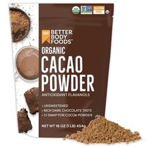 Organic Cacao Powder - Luxuriously Rich Chocolate Flavor, 16oz Non-GMO Bag - $39.55