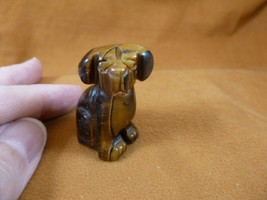 (Y-DOG-LA-559) brown Tiger&#39;s eye LABRADOR lap Dog carving FIGURINE gemst... - £11.02 GBP