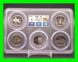 Proof Set 2000-S Quarters 25c Pcgs PR69 Dcam Deep Cameo Ma Md Sc Nh Va - 5 Coins - £97.30 GBP
