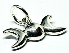 Triple Moon Goddess 925 Sterling Silver Tiny Charm Pagan Wiccan Witch Jewellery - £10.03 GBP