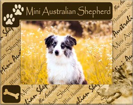 Mini Australian Shepherd Laser Engraved Wood Picture Frame (5 x 7) - £24.77 GBP