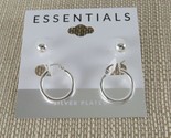 Essentials 2-Pc. Set Ball Stud Earrings &amp; Polished Hoop Earrings  - $19.09