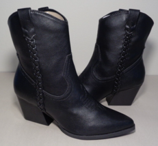 Dolce Vita Size 8.5 M KELLAR Black Western Heeled Boots New Women&#39;s Shoes - £95.65 GBP