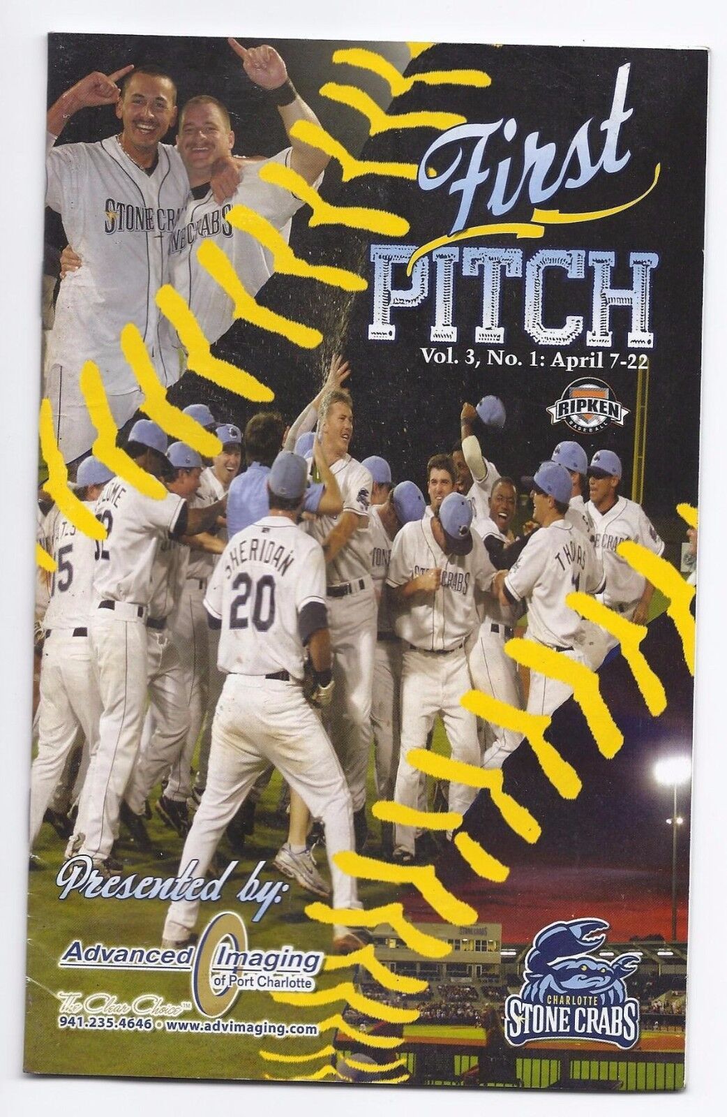 2011 Charlotte Stone Crabes Opening Day Program - $10.08