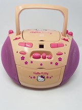 2002 Hello Kitty Pink Boombox Radio CD Player (Cassette Tape Doesn&#39;t Play) HK26 - £55.63 GBP