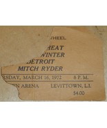 MITCH RYDER JOHNNY WINTER CANNED HEAT Ticket Stub 1972 Levettown Arena C... - €16,09 EUR