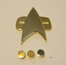 Star Trek: Voyager Lt. Commander Communicator &amp; Rank Pips Cloisonne Pins Set NEW - £20.04 GBP