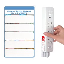 5-Pack Self Adhesive Power Strip Holder, Surge Protector Fixator Wall Mount Punc - £13.33 GBP