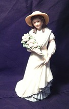 Homco Charlotte Rose Porcelain Lady With Flowers Figurine - £15.92 GBP