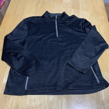 PGA Tour 1/4 Zip Pullover Active Shirt XL Black Pockets Golf Sports Preppy - $300.80 MXN