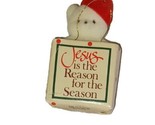 Vintage Sonrise Flocked Teddy Bear in Shopping Bag Christmas Ornament Ma... - $5.99