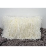 Tibetan lamb fur pillow Cover Mongolian lamb fur pillow -  Natural White... - €60,37 EUR+
