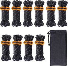 Hikeman 10 Pack 4Mm Camping Rope Reflective Outdoor Guy Lines With Aluminum - £28.76 GBP