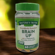 Natures Truth Brain Up  L-Theanine Bacopa B-12 MCT 60 Liquid Max Softgel... - £10.73 GBP