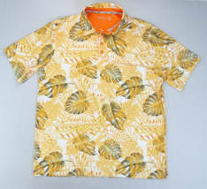 Walter Hagen 11 Majors Shirt Men’s Sz Large Yellow Hawaiian Floral Tropical Peru - £14.90 GBP