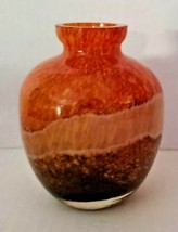 Vintage Hand Blown Art Glass Orange Murano  Fruit Home Decor 4" x 3" U106 - £23.91 GBP