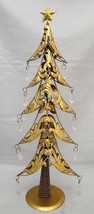 Pier 1 Imports Metal Gold Christmas Tree 20&quot; with Crystal Tear Drop Ornaments - £39.40 GBP