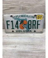 2011 FLORIDA LICENSE PLATE # F14 8RFVolusia Tag 02-17 Orange Green White - $14.84