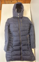 Women’s Michael Kors Puffer Size Small Black Quilted Nylon Full Zip Hooded Coat - £22.41 GBP
