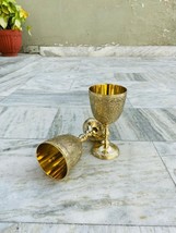 Nautical Vintage Handmade Brass King&#39;s Royal Chalice Embossed Cup 6 inch Goblet  - £40.67 GBP