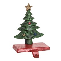 Gallerie Ii 8.7&quot; Cast Iron Hand Painted Christmas Tree Stocking Holder Hanger - £19.56 GBP