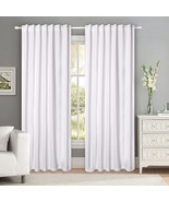 Hausattire Farmhouse Cotton Curtains 50X96 Inches - White (Set Of 2), Be... - £37.60 GBP