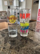 cancun and hard rock cafe puerto vallarta mexico shot glass set of 2 - £9.19 GBP