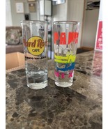 cancun and hard rock cafe puerto vallarta mexico shot glass set of 2 - £9.08 GBP