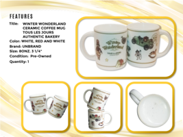 Winter Wonderland 1-Ceramic Coffee Mug Tous Les Jours Authentic Bakery 8oz. Cup - £15.12 GBP