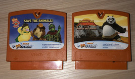 LOT OF 2 Vtech V.Smile V-Motion Learning System Games Kung Fu Panda, Save Animal - £7.95 GBP