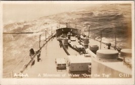 U.S. Navy Ship High Seas A Mountain of Water Over The Top RPPC Postcard Z12 - £15.94 GBP