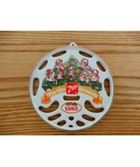 Vtg 1982 ceramic 7-Up &quot;Tis The Season&quot; Christmas holiday ornament - $15.00