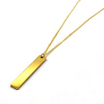 2020 Trendy Long Pendant Necklace Men Black Rectangle Simple Stainless Steel Cha - £12.56 GBP