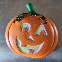 Halloween Sparkling Jack O Lantern Pumpkin 3D Refrigerator Magnet 2008 Swibco - £3.09 GBP