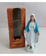 Vintage Madonna Virgin Mary On Snake Small Hard Plastic Figurine 6&quot; - $11.87