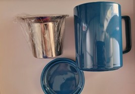 BTaT-Blue Porcelain Tea Cup w/Lid &amp;Infuser w/Stainless Steel Filter,16 oz(500ml) - £22.81 GBP