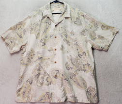 Tommy Bahama Shirt Men&#39;s XL Multi Paisley Silk Chest Pocket Collared Button Down - £26.59 GBP