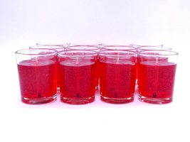 12 Red Color Unscented Mineral Oil Based Candle Votives up to 25 Hour Each Home, - £34.72 GBP